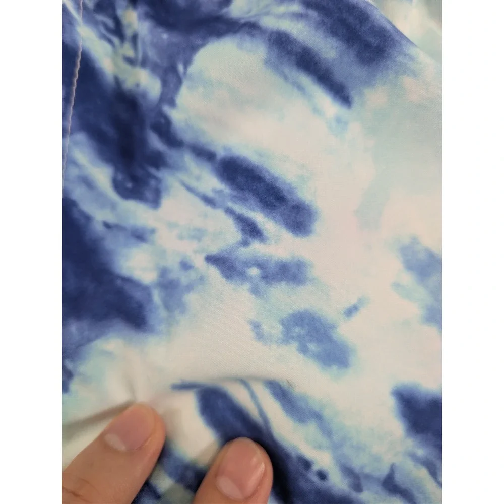 Abercrombie & Fitch Tie Dye Blue Swim Trunks Shorts Mens Size S Beachwear Pool